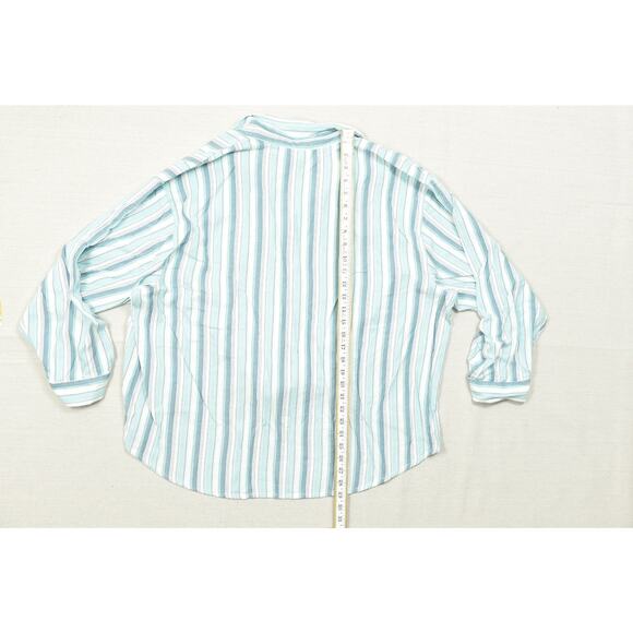 Chico's Tunic Top Blouse Size 4 Women's Button Up Striped - Picture 4 of 8